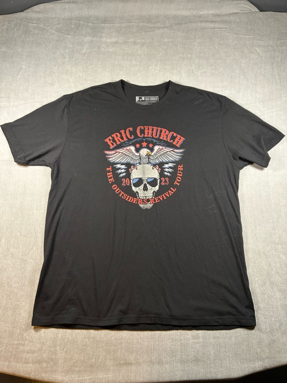 Eric Church Black Graphic Tour T-Shirt - The Outsiders Revival 2023 size 3XL